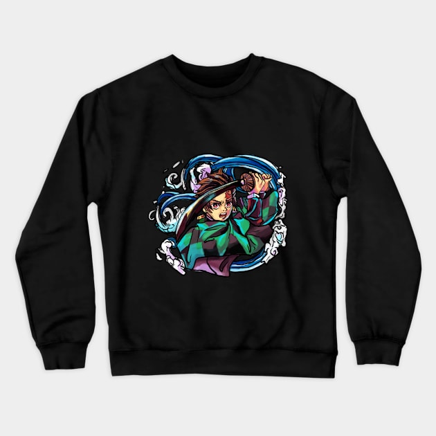 Tanjiro Demon Slayer Art Crewneck Sweatshirt by craftsanime